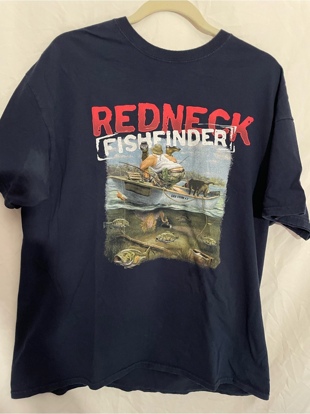 Redneck Fishfinder Graphic Tee - Navy